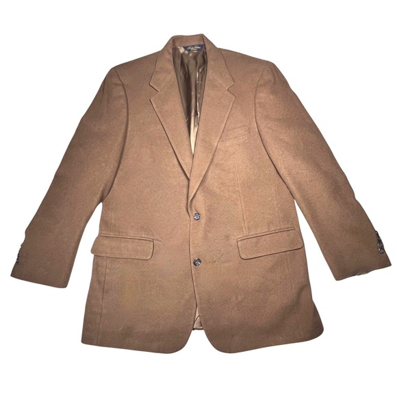 Brooks Brothers 100% Camel Hair Sport Coat Blazer 43L Tan Timeless Old Money Vtg - Picture 2 of 10